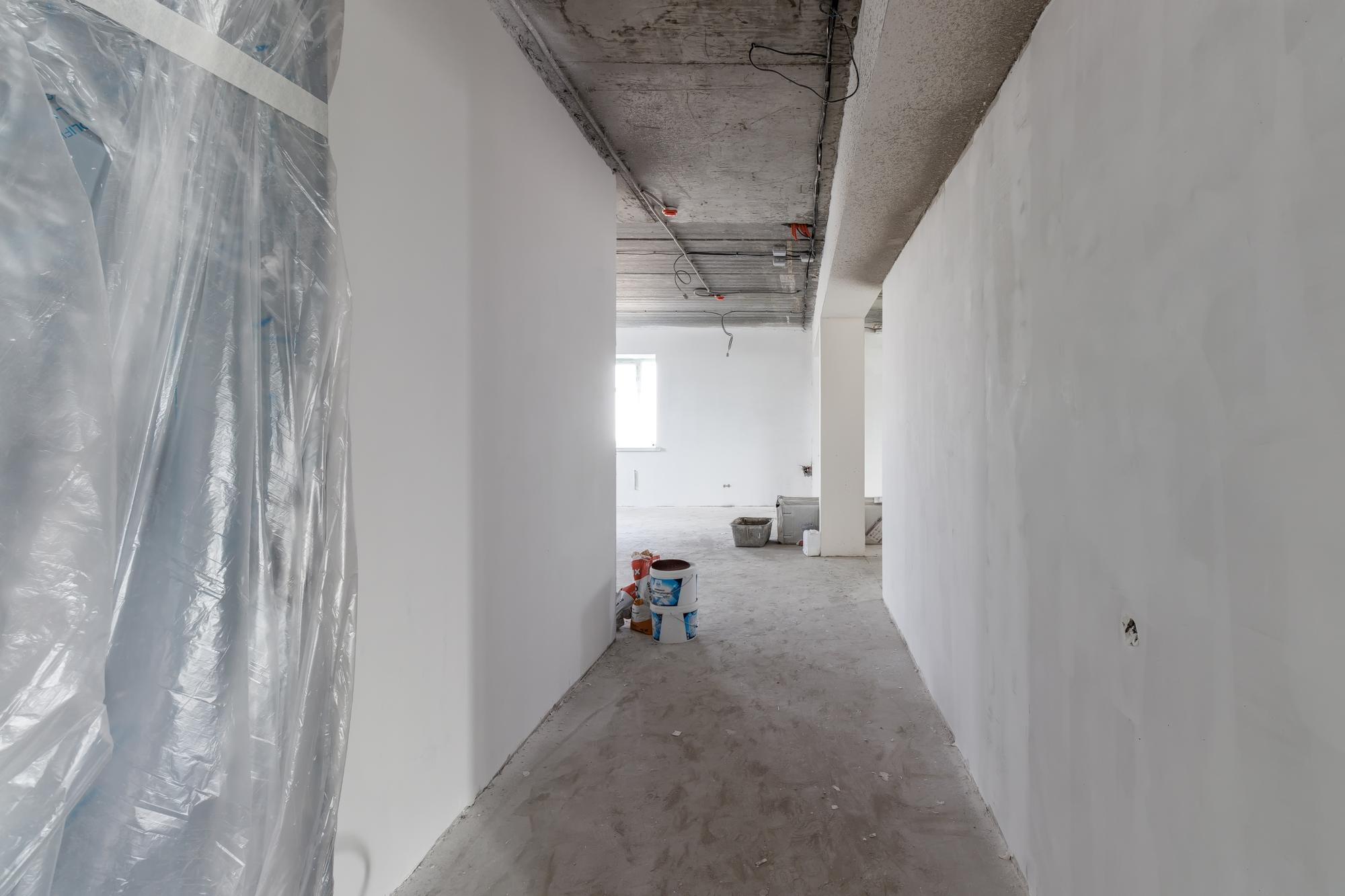 Intérieur en cours de travaux de plâtrerie